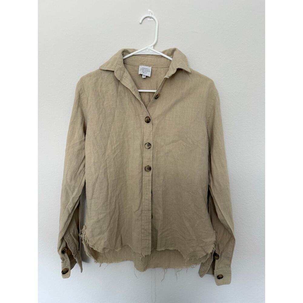 Sammy Robinson x Princess Polly Oversized Linen Blend Shirt Button Down Preppy